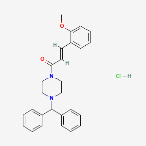 molecular formula C27H29ClN2O2 B5348737 (E)-1-(4-benzhydrylpiperazin-1-yl)-3-(2-methoxyphenyl)prop-2-en-1-one;hydrochloride 