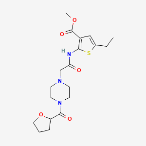 molecular formula C19H27N3O5S B5348841 Methyl 5-ethyl-2-({[4-(tetrahydrofuran-2-ylcarbonyl)piperazin-1-yl]acetyl}amino)thiophene-3-carboxylate 