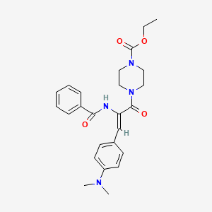molecular formula C25H30N4O4 B5348884 ethyl 4-{2-(benzoylamino)-3-[4-(dimethylamino)phenyl]acryloyl}-1-piperazinecarboxylate 