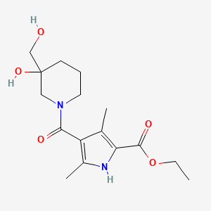 molecular formula C16H24N2O5 B5348894 ethyl 4-{[3-hydroxy-3-(hydroxymethyl)-1-piperidinyl]carbonyl}-3,5-dimethyl-1H-pyrrole-2-carboxylate 