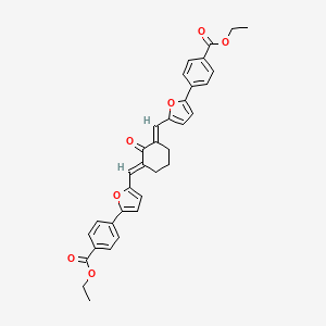 molecular formula C34H30O7 B5349029 diethyl 4,4'-{(2-oxocyclohexane-1,3-diylidene)bis[(E)methylylidenefuran-5,2-diyl]}dibenzoate 