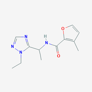 molecular formula C12H16N4O2 B5349199 N-[1-(1-ethyl-1H-1,2,4-triazol-5-yl)ethyl]-3-methyl-2-furamide 