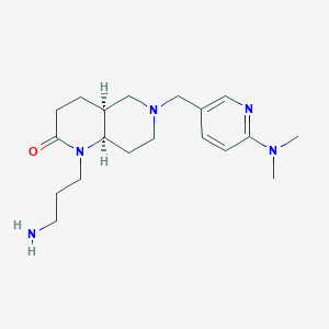 molecular formula C19H31N5O B5352141 rel-(4aS,8aR)-1-(3-aminopropyl)-6-{[6-(dimethylamino)-3-pyridinyl]methyl}octahydro-1,6-naphthyridin-2(1H)-one dihydrochloride 