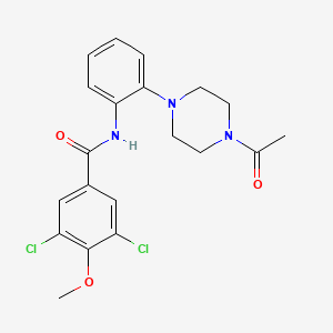 molecular formula C20H21Cl2N3O3 B5352194 N-[2-(4-acetyl-1-piperazinyl)phenyl]-3,5-dichloro-4-methoxybenzamide 