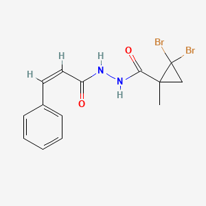 molecular formula C14H14Br2N2O2 B5352249 2,2-dibromo-1-methyl-N'-[(Z)-3-phenylprop-2-enoyl]cyclopropane-1-carbohydrazide 