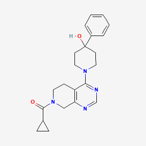 molecular formula C22H26N4O2 B5352298 1-[7-(cyclopropylcarbonyl)-5,6,7,8-tetrahydropyrido[3,4-d]pyrimidin-4-yl]-4-phenylpiperidin-4-ol 