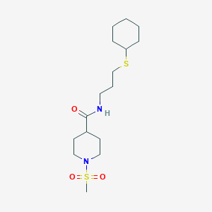 molecular formula C16H30N2O3S2 B5352455 N-[3-(cyclohexylthio)propyl]-1-(methylsulfonyl)-4-piperidinecarboxamide 
