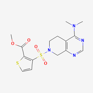 molecular formula C15H18N4O4S2 B5352465 methyl 3-{[4-(dimethylamino)-5,8-dihydropyrido[3,4-d]pyrimidin-7(6H)-yl]sulfonyl}thiophene-2-carboxylate 