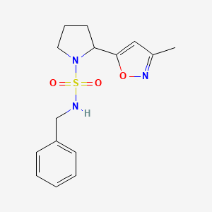 molecular formula C15H19N3O3S B5352501 N-benzyl-2-(3-methylisoxazol-5-yl)pyrrolidine-1-sulfonamide 