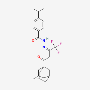 molecular formula C24H29F3N2O2 B5352512 N'-[3-(1-adamantyl)-3-oxo-1-(trifluoromethyl)propylidene]-4-isopropylbenzohydrazide 