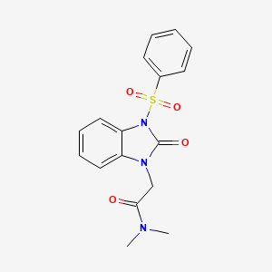 molecular formula C17H17N3O4S B5352581 N,N-dimethyl-2-[2-oxo-3-(phenylsulfonyl)-2,3-dihydro-1H-benzimidazol-1-yl]acetamide 