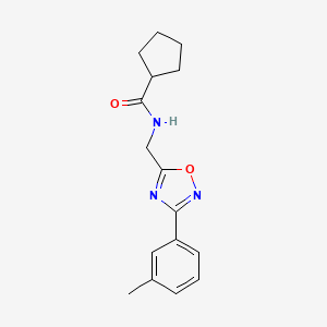 molecular formula C16H19N3O2 B5352643 N-{[3-(3-methylphenyl)-1,2,4-oxadiazol-5-yl]methyl}cyclopentanecarboxamide 