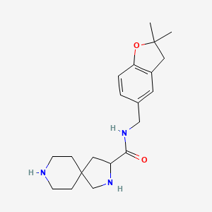 molecular formula C20H29N3O2 B5352646 N-[(2,2-dimethyl-2,3-dihydro-1-benzofuran-5-yl)methyl]-2,8-diazaspiro[4.5]decane-3-carboxamide dihydrochloride 