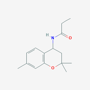 molecular formula C15H21NO2 B5352688 N-(2,2,7-trimethyl-3,4-dihydro-2H-chromen-4-yl)propanamide 