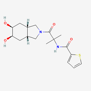 molecular formula C17H24N2O4S B5352699 N-{2-[(3aR*,5R*,6S*,7aS*)-5,6-dihydroxyoctahydro-2H-isoindol-2-yl]-1,1-dimethyl-2-oxoethyl}-2-thiophenecarboxamide 