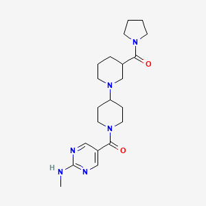 molecular formula C21H32N6O2 B5352718 N-methyl-5-{[3-(pyrrolidin-1-ylcarbonyl)-1,4'-bipiperidin-1'-yl]carbonyl}pyrimidin-2-amine 