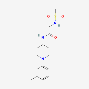 molecular formula C15H23N3O3S B5352728 N~1~-[1-(3-methylphenyl)piperidin-4-yl]-N~2~-(methylsulfonyl)glycinamide 