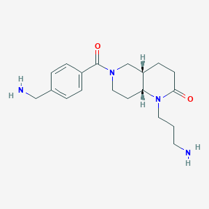 molecular formula C19H28N4O2 B5352736 rel-(4aS,8aR)-6-[4-(aminomethyl)benzoyl]-1-(3-aminopropyl)octahydro-1,6-naphthyridin-2(1H)-one dihydrochloride 