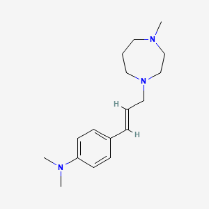 molecular formula C17H27N3 B5352786 N,N-dimethyl-4-[(E)-3-(4-methyl-1,4-diazepan-1-yl)prop-1-enyl]aniline 