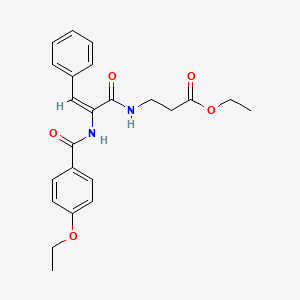 molecular formula C23H26N2O5 B5352852 ethyl N-{2-[(4-ethoxybenzoyl)amino]-3-phenylacryloyl}-beta-alaninate CAS No. 172798-61-7
