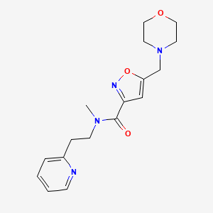 molecular formula C17H22N4O3 B5352865 N-methyl-5-(morpholin-4-ylmethyl)-N-(2-pyridin-2-ylethyl)isoxazole-3-carboxamide 