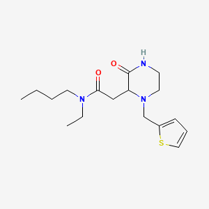 molecular formula C17H27N3O2S B5352895 N-butyl-N-ethyl-2-[3-oxo-1-(2-thienylmethyl)-2-piperazinyl]acetamide 