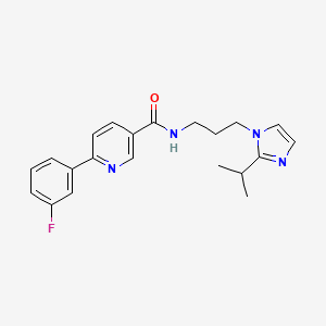 molecular formula C21H23FN4O B5352913 6-(3-fluorophenyl)-N-[3-(2-isopropyl-1H-imidazol-1-yl)propyl]nicotinamide 