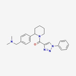 molecular formula C23H27N5O B5352963 N,N-dimethyl-1-(4-{1-[(1-phenyl-1H-1,2,3-triazol-4-yl)carbonyl]-2-piperidinyl}phenyl)methanamine 