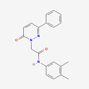 molecular formula C20H19N3O2 B5352996 N-(3,4-dimethylphenyl)-2-(6-oxo-3-phenylpyridazin-1(6H)-yl)acetamide 
