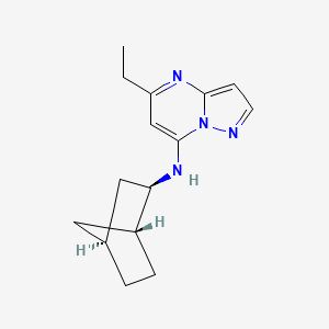 molecular formula C15H20N4 B5353001 N-[(1R*,2R*,4S*)-bicyclo[2.2.1]hept-2-yl]-5-ethylpyrazolo[1,5-a]pyrimidin-7-amine 
