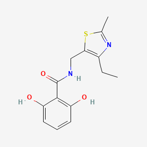 molecular formula C14H16N2O3S B5353032 N-[(4-ethyl-2-methyl-1,3-thiazol-5-yl)methyl]-2,6-dihydroxybenzamide 