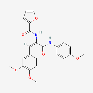 molecular formula C23H22N2O6 B5353040 N-(2-(3,4-dimethoxyphenyl)-1-{[(4-methoxyphenyl)amino]carbonyl}vinyl)-2-furamide 