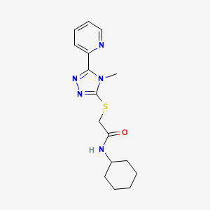 molecular formula C16H21N5OS B5353106 N-cyclohexyl-2-{[4-methyl-5-(2-pyridinyl)-4H-1,2,4-triazol-3-yl]thio}acetamide 