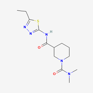 molecular formula C13H21N5O2S B5353117 N~3~-(5-ethyl-1,3,4-thiadiazol-2-yl)-N~1~,N~1~-dimethylpiperidine-1,3-dicarboxamide 