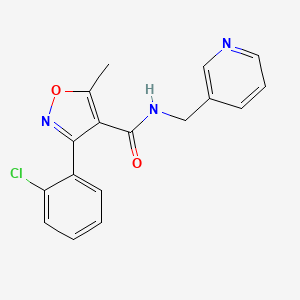 molecular formula C17H14ClN3O2 B5353183 3-(2-CHLOROPHENYL)-5-METHYL-N-[(PYRIDIN-3-YL)METHYL]-1,2-OXAZOLE-4-CARBOXAMIDE 