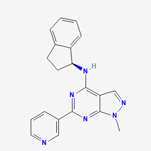 molecular formula C20H18N6 B5353208 N-[(1S)-2,3-dihydro-1H-inden-1-yl]-1-methyl-6-(3-pyridinyl)-1H-pyrazolo[3,4-d]pyrimidin-4-amine 