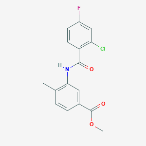 molecular formula C16H13ClFNO3 B5353242 methyl 3-[(2-chloro-4-fluorobenzoyl)amino]-4-methylbenzoate 