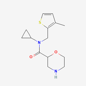 molecular formula C14H20N2O2S B5353258 N-cyclopropyl-N-[(3-methyl-2-thienyl)methyl]morpholine-2-carboxamide 