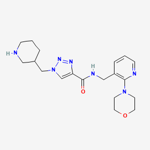 molecular formula C19H27N7O2 B5353293 N-[(2-morpholin-4-ylpyridin-3-yl)methyl]-1-(piperidin-3-ylmethyl)-1H-1,2,3-triazole-4-carboxamide 