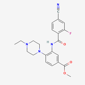 molecular formula C22H23FN4O3 B5353308 Methyl 3-(4-cyano-2-fluorobenzamido)-4-(4-ethylpiperazin-1-YL)benzoate 