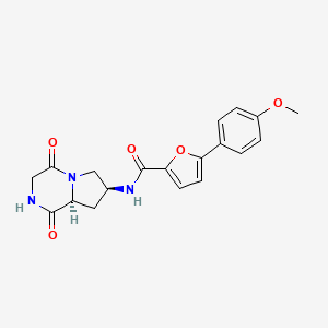 molecular formula C19H19N3O5 B5353315 N-[(7S,8aS)-1,4-dioxooctahydropyrrolo[1,2-a]pyrazin-7-yl]-5-(4-methoxyphenyl)-2-furamide 