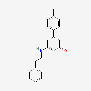 molecular formula C21H23NO B5353334 5-(4-Methylphenyl)-3-[(2-phenylethyl)amino]cyclohex-2-en-1-one 