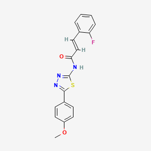 molecular formula C18H14FN3O2S B5353389 3-(2-fluorophenyl)-N-[5-(4-methoxyphenyl)-1,3,4-thiadiazol-2-yl]acrylamide 
