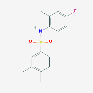 molecular formula C15H16FNO2S B5353429 N-(4-fluoro-2-methylphenyl)-3,4-dimethylbenzenesulfonamide 