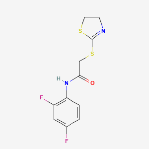 molecular formula C11H10F2N2OS2 B5353532 N-(2,4-difluorophenyl)-2-(4,5-dihydro-1,3-thiazol-2-ylthio)acetamide 