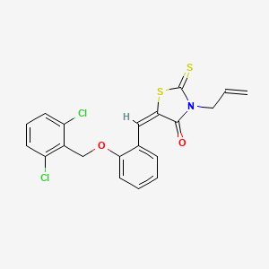molecular formula C20H15Cl2NO2S2 B5353552 (5E)-5-[[2-[(2,6-dichlorophenyl)methoxy]phenyl]methylidene]-3-prop-2-enyl-2-sulfanylidene-1,3-thiazolidin-4-one 