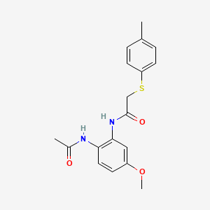 molecular formula C18H20N2O3S B5353577 N-[2-(acetylamino)-5-methoxyphenyl]-2-[(4-methylphenyl)thio]acetamide 