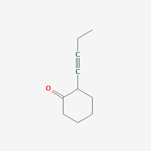 molecular formula C10H14O B053536 Cyclohexanone, 2-(1-butynyl)-(9CI) CAS No. 116373-17-2