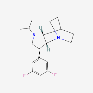 molecular formula C18H24F2N2 B5353604 (2R,3R,6R)-3-(3,5-difluorophenyl)-5-propan-2-yl-1,5-diazatricyclo[5.2.2.02,6]undecane 