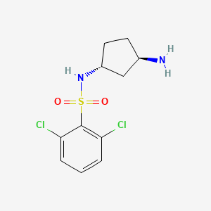 molecular formula C11H14Cl2N2O2S B5353622 N-[rel-(1R,3R)-3-aminocyclopentyl]-2,6-dichlorobenzenesulfonamide hydrochloride 